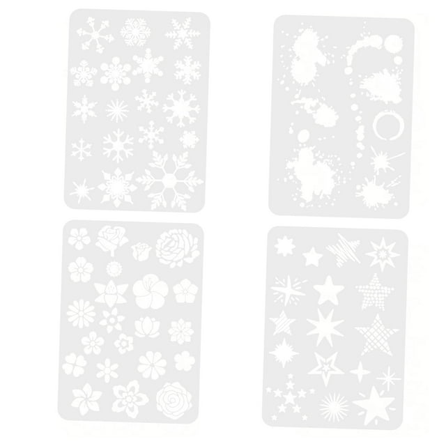 4 Piezas Reusabletemplate Set Stencils Painting Craft Para Journal Notebook BLESIY Plantilla de plantillas