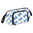 thumbnail image 2 of Nylon Fish Mouth Pencil Case with Large Capacity Zipper Pencil Pouch Blue Bows Pattern Pencil Bag Organizers, 2 of 7