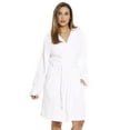 thumbnail image 2 of Just Love Hooded Velour Robe for Women with Sherpa Lined Hood (White With Hood, 1X), 2 of 4