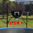 thumbnail image 1 of Aro de baloncesto para trampolín, tablero ligero, entrenamiento de baloncesto, accesorios de trampolín para todas las edades, estante de baloncesto con tres bolas, 1 of 8