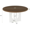 thumbnail image 2 of Tribesigns Round Conference Table, 47.24 Inches Small Meeting Table for 4 People, Rustic Meeting Seminar Table with Wood Base for Office Conference Room, 2 of 5