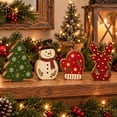 thumbnail image 4 of AZXY Wooden Christmas Tabletop Decor Set, Tree Snowman Reindeer Holiday Table Sign, Indoor Christmas Decorations, Freestanding Rustic Table Decor for Mantel Tiered Tray Shelf, 4 of 6