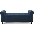 thumbnail image 2 of Newest 50" Navy Blue Storage Bench with Tufted Lid - Rolled Arm Design, Multi-Functional Seat for Entryway & Living Room​, 2 of 5