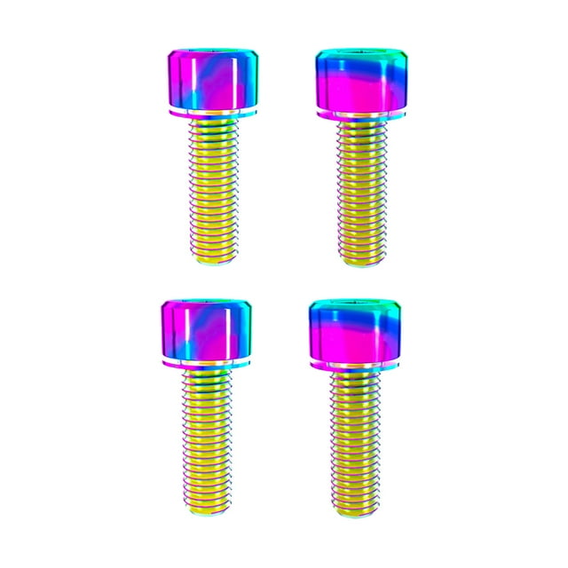 ZheElen 4 Pcs Bloc de Fixation de Frein à Disque de Vélo Alliage de Titane Vis de Bras de Manivelle Remplacements Pince de Freinage Accessoire Raccords de Cyclisme Coloré M6x18 1Ensemble