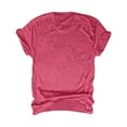 thumbnail image 5 of Adeawade T Shirts For Women Short Sleeve Loose Fit Round Neck Solid Color Simple Style Tee Leisure Daily Wear M Hot Pink, 5 of 6