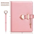 thumbnail image 2 of Diario Candado Corazón + Llave + Bolígrafo Diamante + Cuero sintético: Organizador Personal, Agenda, Cuaderno Regalo Mujeres y Niñas, 2 of 3