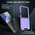 thumbnail image 3 of ELEHOLD Case for Samsung Galaxy Z Flip 7, Heavy Duty Shockproof Phone Case with Screen Protector, Wireless Charging Compatible,Purple, 3 of 7