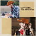 thumbnail image 5 of 6 Sets Western Cowboy Hat and Bandanna, Costume Accessories for Birthday, Halloween, Holiday, Fancy Dress Party, Cosplay, 5 of 5