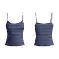 thumbnail image 2 of Yigetop Striped Tank Top Women Stripes Ladies Crop Tank Tops Outerwear Lingerie Female Camisole Tube Top Cute Tank Tops Navy S, 2 of 4