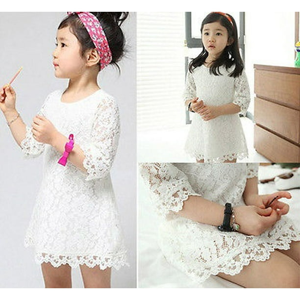 Canis Baby Girls Half Sleeve A Line Dresses Kids Summer Sundress One Piece Dress Skirt Walmart Com Walmart Com