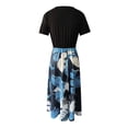 thumbnail image 7 of Fesfesfes Womens Dress Floral Print Round Neck Spring Dress Loose Casual Short Sleeve Maxi Boho ress, 7 of 7