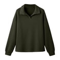 thumbnail image 4 of Yuhangmm Women's Sweatshirts Letter Print Hoodies Long Sleeved Hoodie Cozy Warm Lining for Everyday Comfort Army Green XL, 4 of 6