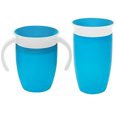 - Munchkin Miracle 360 Degree No-Spill Trainer and 10 Ounce Cup, Twin Pack, Blu...