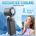 thumbnail image 5 of TNYXORIX Portable Handheld Personal Fan with Ice Cooler,Rechargeable 199 Speed Mini Table Pocket Fan 15000 RPM,up to 20Hrs Cooling,for Outdoor,Office,Camping,Hiking Travel-Black, 5 of 9