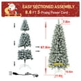 thumbnail image 4 of VEIKOUS 5ft Christmas Pre-Lit Pencil Tree Snow Flocked with 150 LED Lights, Green, 4 of 11