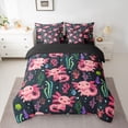 thumbnail image 2 of Homewish Cartoon Axolotl 7-Piece King Bedding Set - Pink Salamander Kawaii, 2 of 8