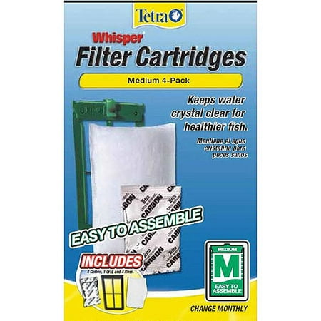 Tetra Whisper Filter Cartridges Medium, Easy-to-assemble, 4-count 