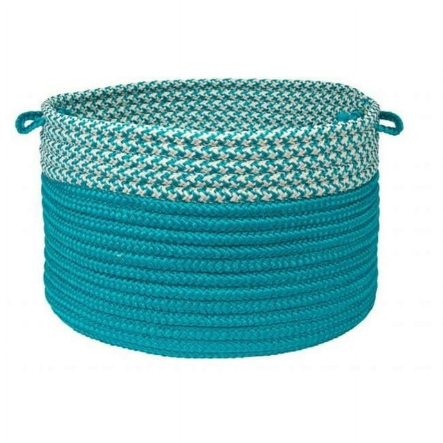 Houndstooth Dipped Basket - Turquoise 24''x14''