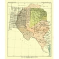 thumbnail image 2 of Hoen 15x17 Black Ornate Wood Framed with Double Matting Museum Art Print Titled - Texas - Adjoining States - Hoen 1896, 2 of 4