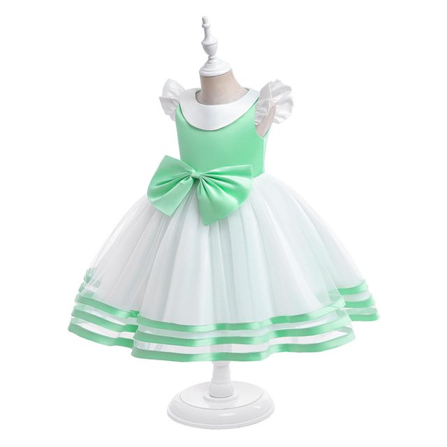 LOVZFMLL Robe Formelle pour Enfant d'Âge Moyen Manches Courtes Col Rond Robe en Maille Robe de Gâteau Robe de Jeu de Rôle Halloween Robe de Princesse pour Fête d'Anniversaire Mariage