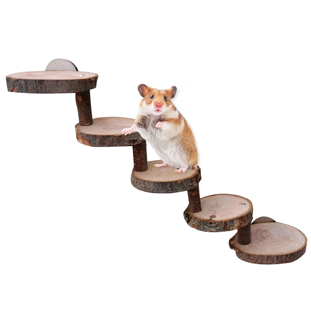 Colorful Wooden Pet Ladder Bridge Stair Gerbil Hamster Parrot Rodent Rat Toy 