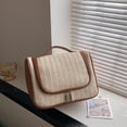 thumbnail image 5 of Straw Makeup Bag, Large Capacity Travel Makeup Bag, Portable Large Opening Makeup Bag, Waterproof Makeup Bag, Travel Cosmetic Organizer for Women, 5 of 8