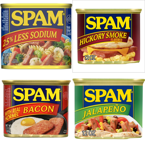 SPAM Shelf-Stable Pantry Meat Bundle 12 oz, 4 Pack