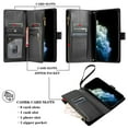 thumbnail image 3 of Compatible with Samsung Galaxy S21 Plus 5G Wallet Case Premium Zipper Large Space Flip PU Leather Cover, 3 of 5