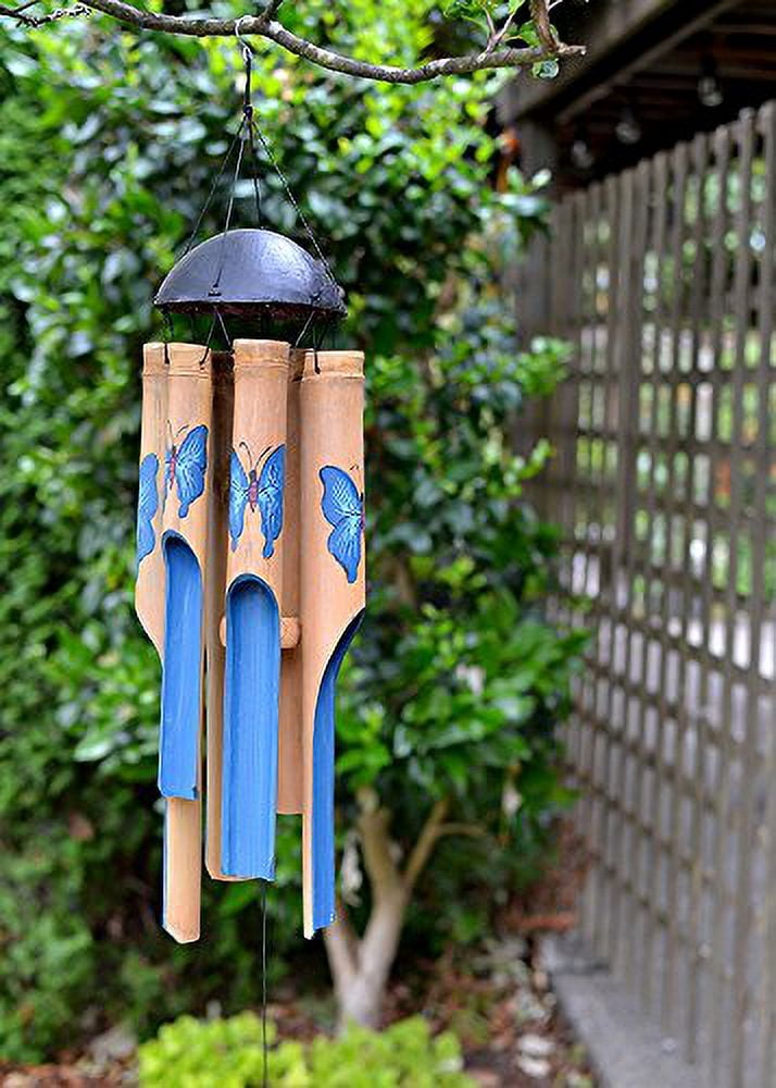 Cohasset Imports Small Blue Butterfly Wind Chime - CH126