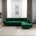 thumbnail image 4 of Mila Green Velvet Modern Living Room Corner Sectional Couch, 4 of 6