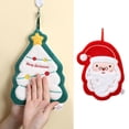 thumbnail image 4 of D-GROEE Coral Fleece Hand Towel Christmas Hand Towel Cute Santa Tree Bell Glove Snowman Elk Soft Thick Coral Fleece Hanging Loop Quick Drying Super Absorbent, 4 of 7