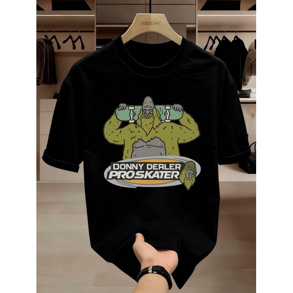 T Shirt A Black Inspired by The Donnie Deer Big Lez Show Showcasing a Green And Golden Graphic Design That Includes The Famous Donnie Deer And Big Lez Show Logo.
