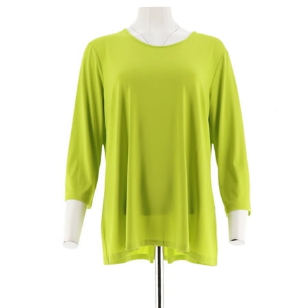 Joan Rivers 3/4 Slv Knit Top Pleated Back A306451