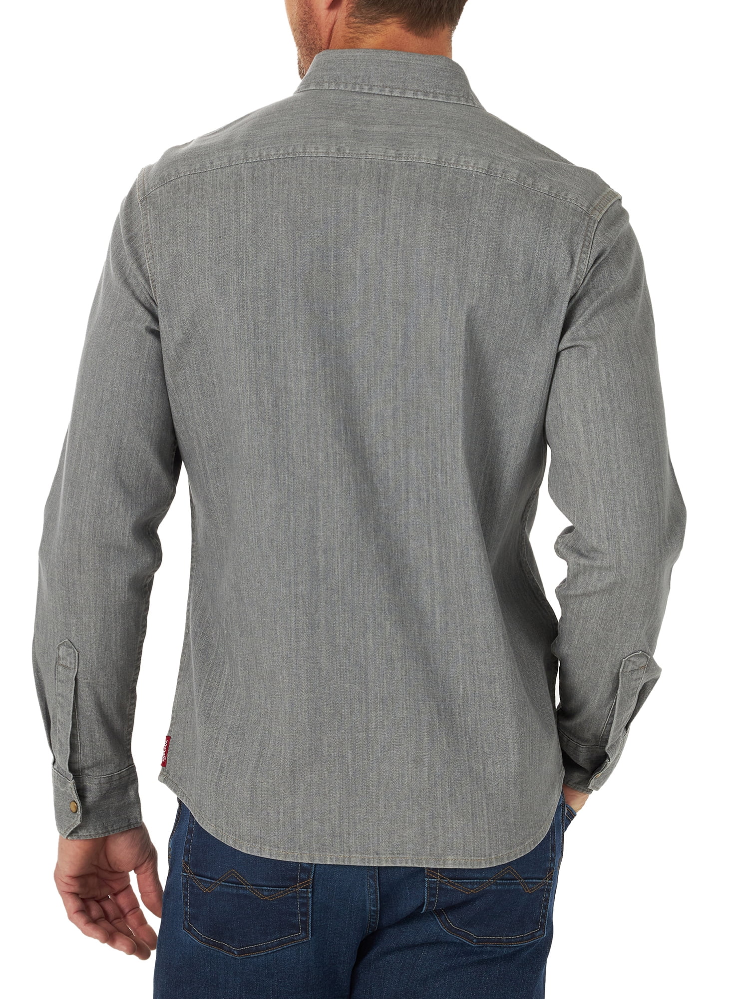 Wrangler Men's Long Sleeve Stretch Snap Pocket Denim Shirt