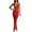 Red, variant on Summer Dresses for Women Solid Color V Neck Strappy Hollow Open Back Sexy Slim Fit Side Split Bodycon Maxi Dress Streetwear,Red,M