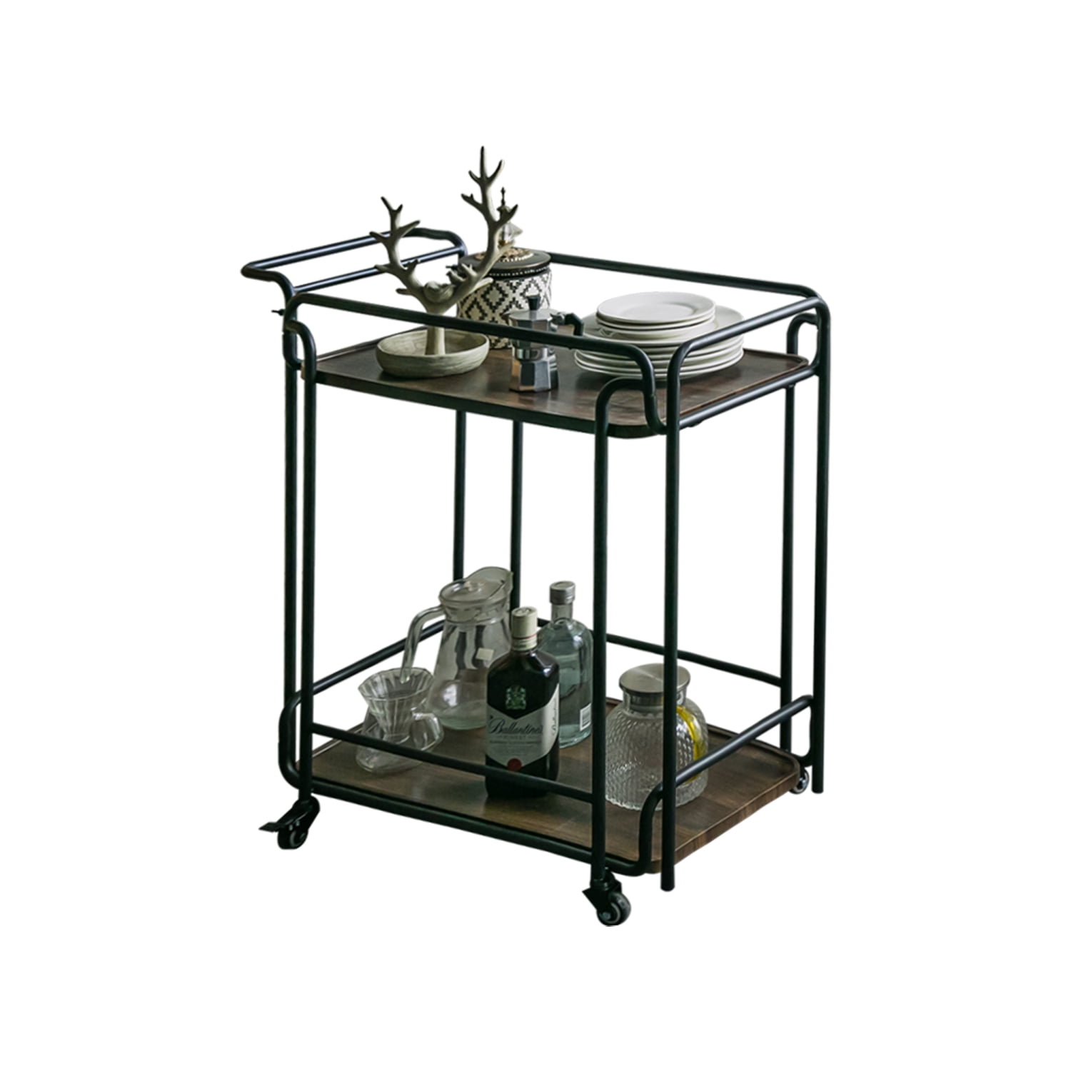 Home Bar Serving Cart, Mobile Bar Serving Cart, 2Tier Bar Cart