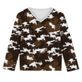 thumbnail image 4 of Ugoldhm Girls Long Sleeve Tees Camouflage Print V Neck Casual Tops Fall Long Sleeve Kids Shirts, 4 of 8