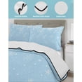 thumbnail image 4 of Quilts Twin-XL Size Bedding Set, Blue Christmas Snowflake Lightweight Quilted Comforter, Winter Snowflake Xmas Soft Reversible Bedspread Coverlet with Pillow Covers for All Season, 68" x 98", 4 of 7