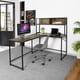 thumbnail image 2 of Escritorio para computadora FurnitureR BABETTE con estante de almacenamiento Nogal L138 W110 H75-135cm, 2 of 6