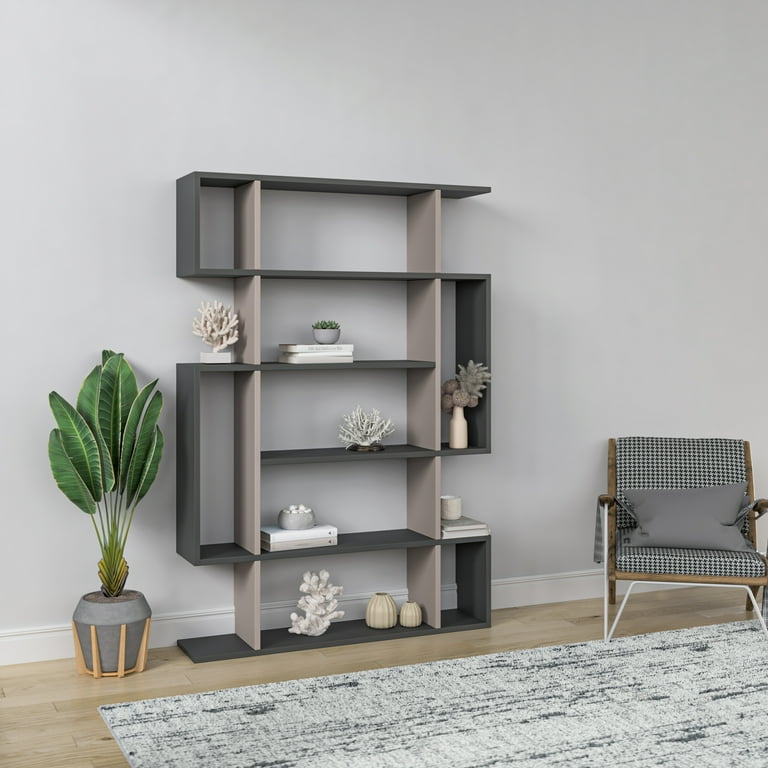 Ada Home Decor Furniture Multiple Tier Open Shelf Anthracite Light