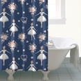 thumbnail image 4 of Dark Blue Ballerina Flower Pattern Shower Curtain 72"x72" ,Bathroom Decorative Shower Curtains Set with 12 Hooks,Modern Waterproof Washable Shower Curtain, 4 of 6