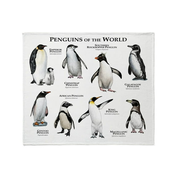 CafePress - Penguins Of The World Throw Blanket - Soft Fleece Throw Blanket, 50"x60" for All Ages