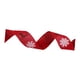 thumbnail image 2 of Cinta navideña de lino de 2 pulgadas y 32,8 pies con alambre para decoración de árboles de Navidad Macarena Rojo, 2 of 8