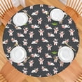 thumbnail image 2 of Gray Cow Grass Pattern Round Fitted Tablecloth with Elastic Edge,Dining Table Cover Waterproof,Outdoor Round Tablecloth for Camping,Dining,Indoor and Outdoor, 2 of 7
