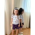 thumbnail image 4 of Arshiner Toddler Girls 3 Piece Outfit Set Puff Sleeve Square Neck Top with Shorts and Matching Headband Summer Clothes, 4 of 6