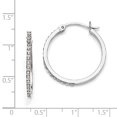 thumbnail image 3 of Sterling Silver Diamond Mystique Round Hoop Earrings, 3 of 3