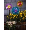 thumbnail image 2 of Hand-Blown Glass Solar Speckled Flower Garden Stakes, Set of 3, 2 of 2