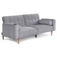 thumbnail image 4 of Sofá Cama Makora Merlak Gris Claro Velvet 3 Posiciones con Soft Foam Reclinable, 4 of 10