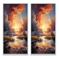 thumbnail image 2 of Designart "Contrasting Cloud Dramas I" Clouds Framed Wall Art Set Of 2 - Coral Landscapes Gallery Wall Frame Set For Home Decor, 2 of 7