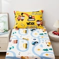thumbnail image 6 of Btargot 4 Piece Yellow Construction Toddler Bedding Set for Baby Boys Truck Excavator Cars Comforter, 6 of 9